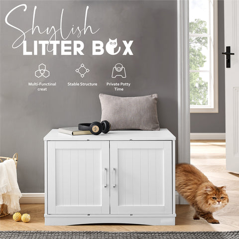 Designer Cat Washroom Storage Bench Cat Litter Box Enclosure Furniture