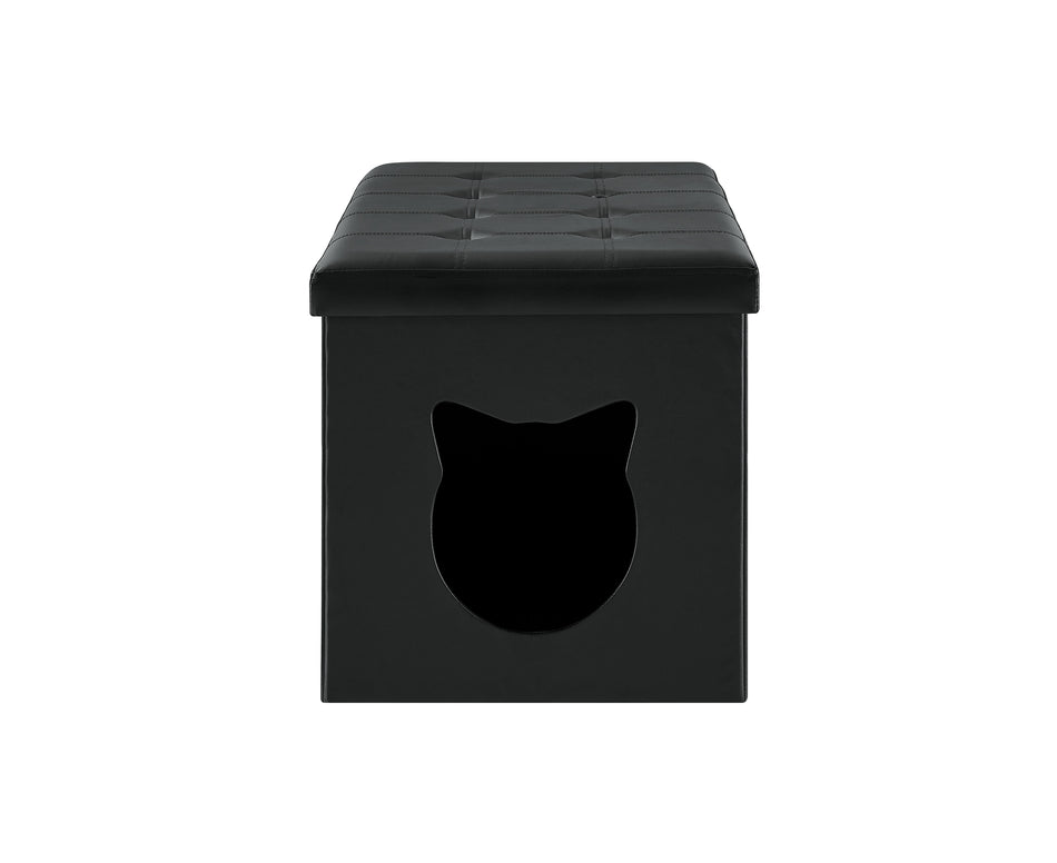 Designer Cat Litter Box Enclosure Hidden Washroom Bench Ottoman