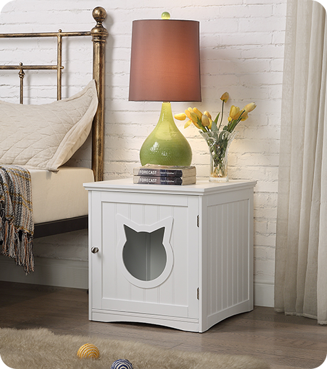 House Side Table, Nightstand Pet House, Litter Box Enclosure