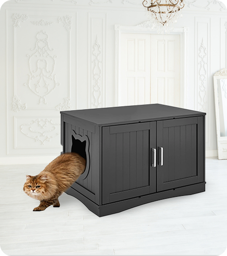 Designer Cat Washroom Storage Bench Cat Litter Box Enclosure
