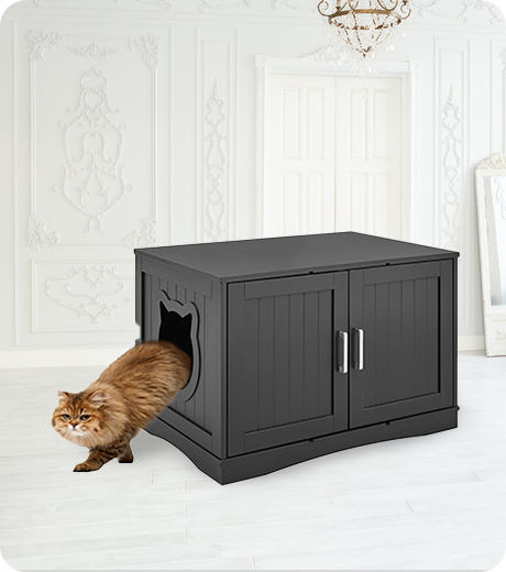 Designer Cat Washroom Storage Bench Cat Litter Box Enclosure Furniture